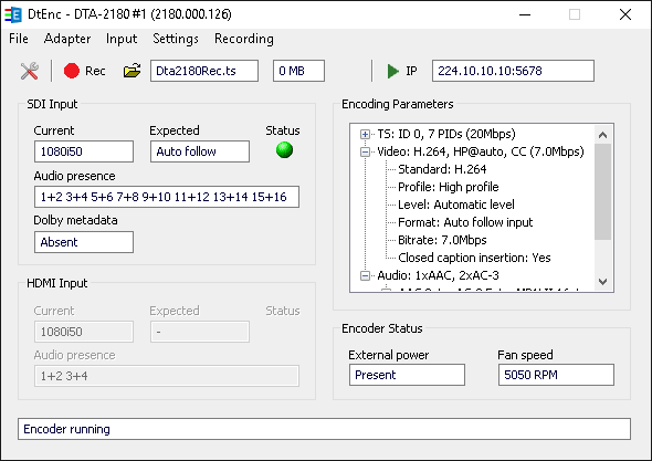 DtEnc status overview