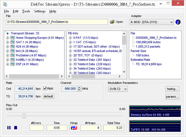 DTC-300-SP - Stream Player for R&D, Testing, Demos