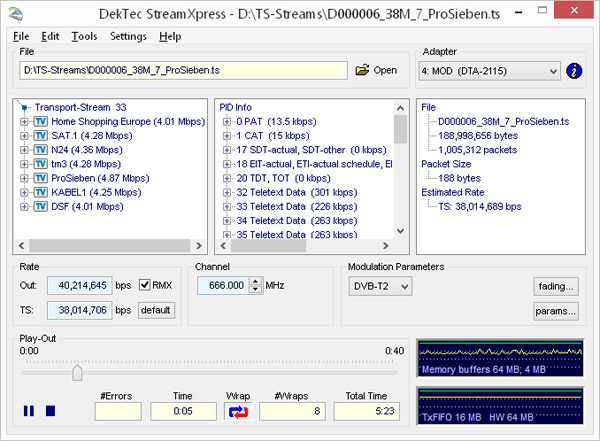 StreamXpress - DekTec stream player