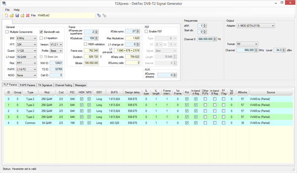 DTC-378-T2 - DVB-T2 Signal Generator Software