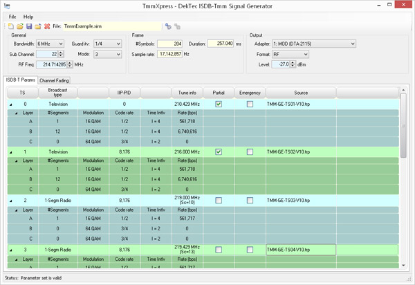 TmmXpress - ISDB-Tmm Signal Generator Software